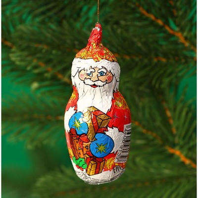 Шоколадная фигурка новогодняя на нитке «Дед Мороз, Снегурочка, Снеговик», МИКС, 18 г