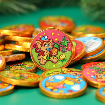 Шоколадная медаль «Новогоднее ассорти», кондитерская глазурь, 4.5 г