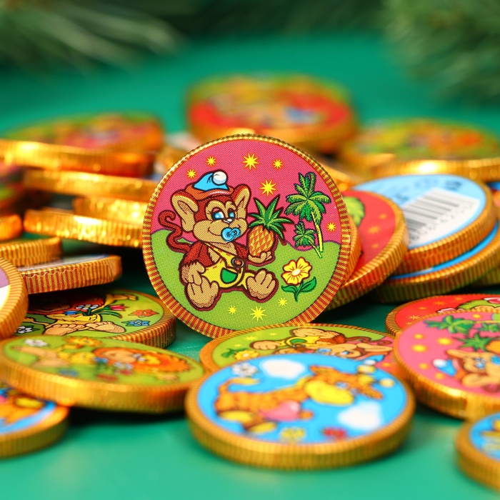 Шоколадная медаль «Новогоднее ассорти», кондитерская глазурь, 4.5 г - Фото 1