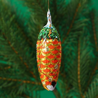 Шоколадная фигурка новогодняя «Шишка еловая» на нитке, МИКС, 18 г