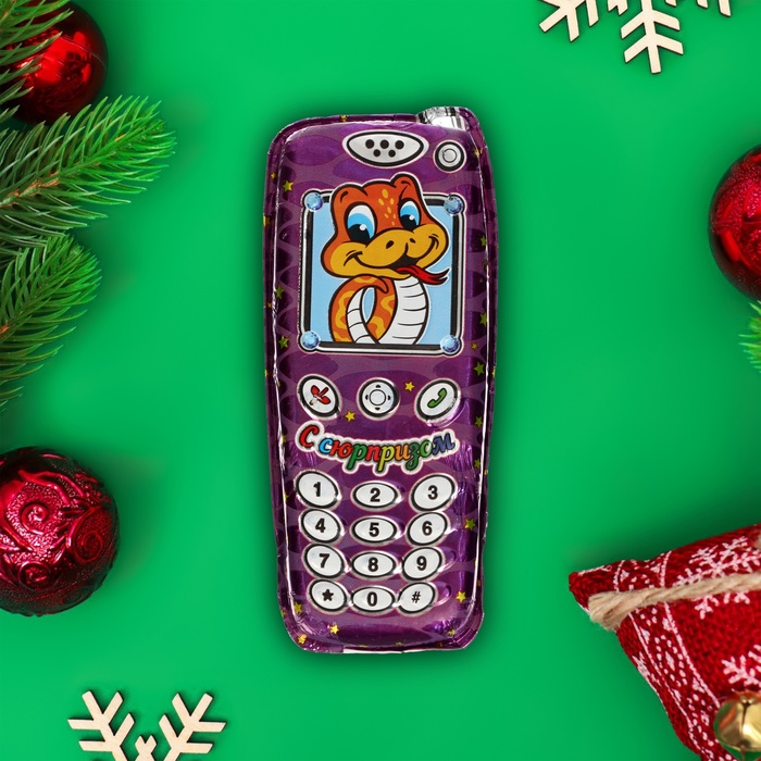 Шоколадная фигурка новогодняя "Мобильный телефон", символ года, 60 г - Фото 1