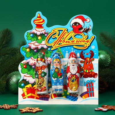 Кондитерское изделие Новогодний набор "Дед мороз,Снегурочка,Снеговик", 54 г