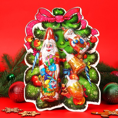 Новогодний набор: "Дед Мороз, Колокольчик, Шишка", 108 г