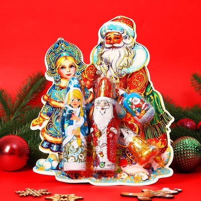 Набор фигурного шоколада «Дед Мороз, Снегурочка, Колокольчик», 110 г