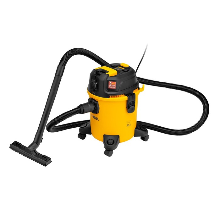 Пылесос строительный Denzel RVC20, 1400 Вт, бак 20 л, шланг 3 м, розетка с автосинхронизацией - Фото 1