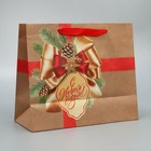 Пакет крафтовый горизонтальный «Подарок в Новый год», ML 27 х 23 х 11.5 см, Новый год - Фото 4