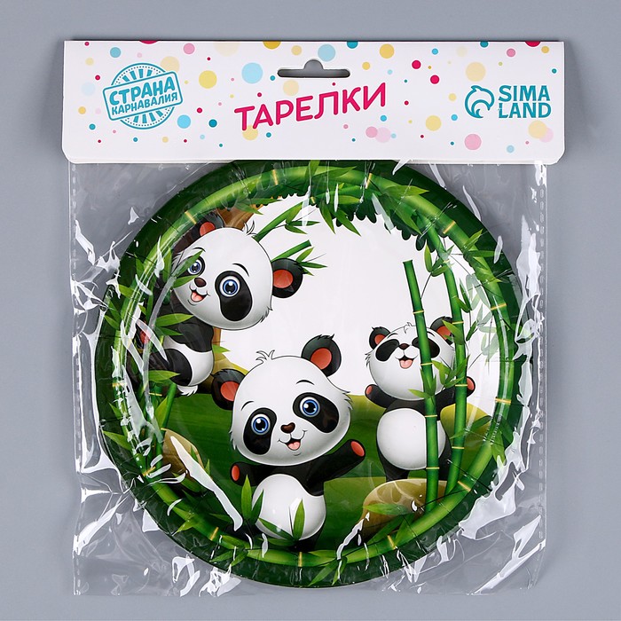 Тарелка бумажная «Панда», в наборе 6 шт. 9672357