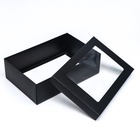 Коробка подарочная складная, упаковка, «Чёрная», с окном 30×20×9 см 9702362