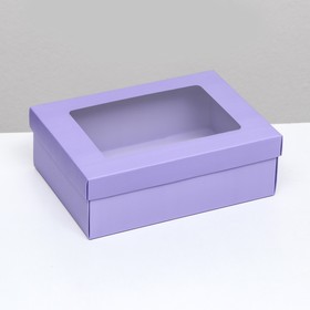 Коробка складная «Лавандовая», с окном 21 х 15 х 7 см