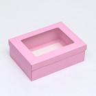 Коробка складная «Розовая», с окном 21 х 15 х 7 см - Фото 2