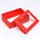 Коробка складная «Красная», с окном, 21 х 15 х 7 см (5 шт) - фото 809605267