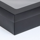 Коробка подарочная складная, упаковка, крышка-дно, с окном, чёрная, 24×17×8 см - Фото 4