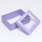 Коробка подарочная складная, упаковка, крышка-дно, с окном, сиреневая, 24×17×8 см 9702417