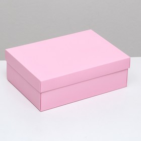 Коробка складная, крышка-дно, розовая , 24 х 17 х 8 см