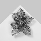 Брошь «Цветок» двойной, цвет серый в чернёном серебре - Фото 2