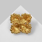 Брошь «Цветок» необычный, цвет красно-белый в матовом золоте - Фото 2