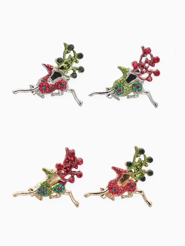Брошь новогодняя «Олень деда мороза», МИКС - Фото 1
