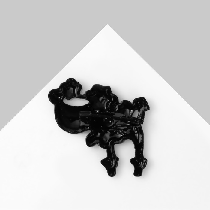 Брошь "Собачка" пудель, цвет МИКС в чёрном металле (неделимая фас. 12шт, цена за шт)