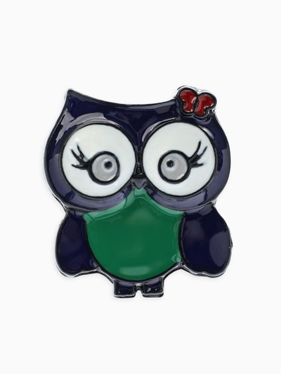 Брошь «Птица Совунья», МИКС в чёрном металле