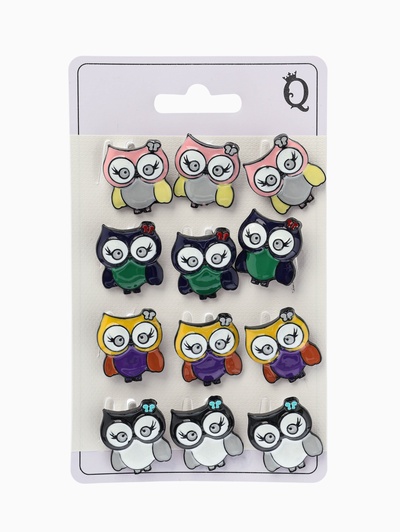 Брошь «Птица Совунья», МИКС в чёрном металле