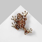 Брошь «Лягушка» шахматка, цвет радужно-коричневый в чернёном золоте - Фото 3