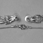 Гарнитур 2 предмета: кулон, серьги «Водопад», квадрат, белые в серебре - Фото 3