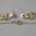 Гарнитур 2 предмета: кулон, серьги «Водопад» квадрат, цвет белый в золоте - Фото 3