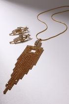 Гарнитур 2 предмета: кулон, серьги «Водопад» квадрат, цвет белый в золоте - Фото 5