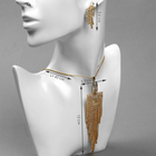 Гарнитур 2 предмета: кулон, серьги «Водопад» квадрат, цвет белый в золоте - Фото 2