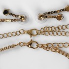 Набор 4 предмета: серьги, колье, браслет, кольцо «Жаклин», 2 нити, цвет белый в золоте - фото 7454438