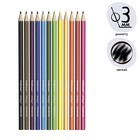 Карандаши 12 цветов ErichKrause ArtBerry премиум, дерево, шестигранные, 3.0 мм грифель, супер-яркие, мягкие, картонная упаковка, европодвес - Фото 2