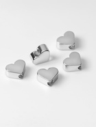 Бусина - разделитель радированный «Сердечко», набор 10 шт. 6×6 мм, внутренний d=2 мм, цвет серебро - Фото 2