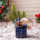 Украшение ёлочное "Новогодний подарок" 9х11 см, синий - Фото 1