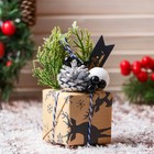 Ёлочная игрушка «Новогодний подарок» 9×11 см, бежевый - Фото 2