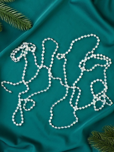 Бусы на ёлку «Льдинка», длина 2.7 м, d=5 мм, прозрачные, перламутровые