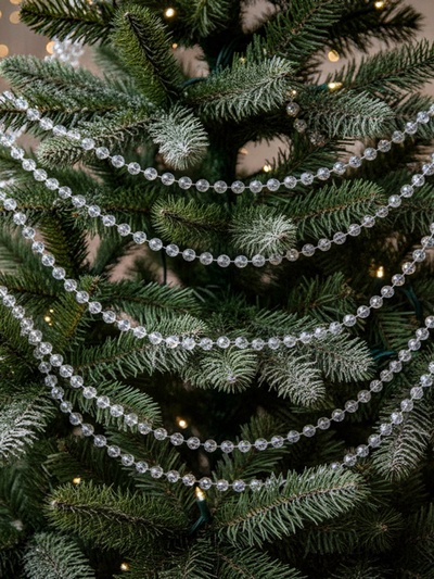 Бусы на ёлку «Льдинка», длина 2.7 м, d=5 мм, прозрачные, перламутровые