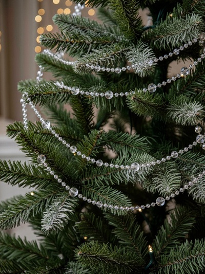 Бусы на ёлку «Льдинка», длина 2.7 м, d=10 мм, перламутровые