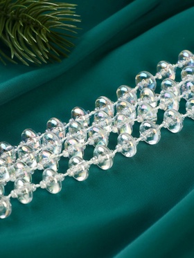 Бусы на ёлку «Льдинка», длина 2.7 м, d=9 мм, объемные, прозрачные, перламутровые Бусы на ёлку «Льдинка», длина 2.7 м, d=9 мм, объемные, прозрачные, перламутровые