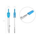 Циркуль металлический Erich Krause. S-Cool, 120 мм, максимальный радиус 18 см, пластиковый чехол, колпачок с линейкой, МИКС - Фото 3