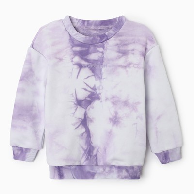Свитшот для девочки «Тай-дай», бело-сиреневый рост 92-98 см