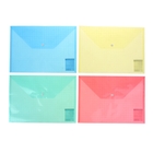 Папка-конверт на кнопке А4, ENVELOPE прозрачная, 4вида МИКС, EK 2931 - Фото 1