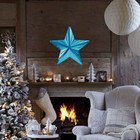 Фигурка «Звезда с Гранями» большая голубой металлик, половинка, 67,6х64,5 см - фото 320171949