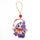 Ёлочная игрушка - подвеска деревянная «Новый год! Дракончик в шапочке» - Фото 2