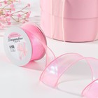 Лента капроновая «Волна», с радужным переливом, 38 мм, 9,1 ± 0,5 м, цвет розовый - Фото 1