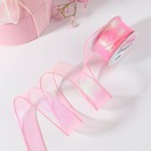 Лента капроновая «Волна», с радужным переливом, 38 мм, 9,1 ± 0,5 м, цвет розовый - Фото 2