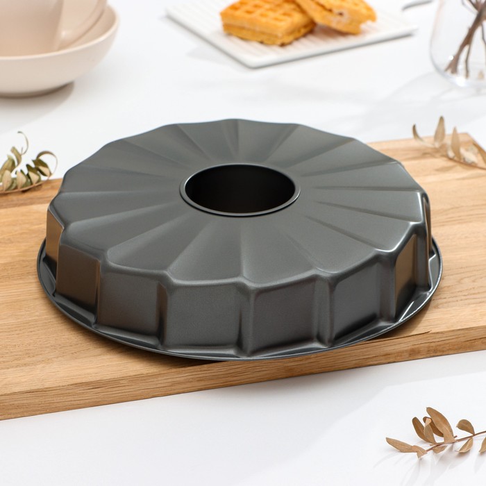 Форма для выпечки «Немецкий кекс. Долька», 29×5 см, антипригарное покрытие, цвет чёрный