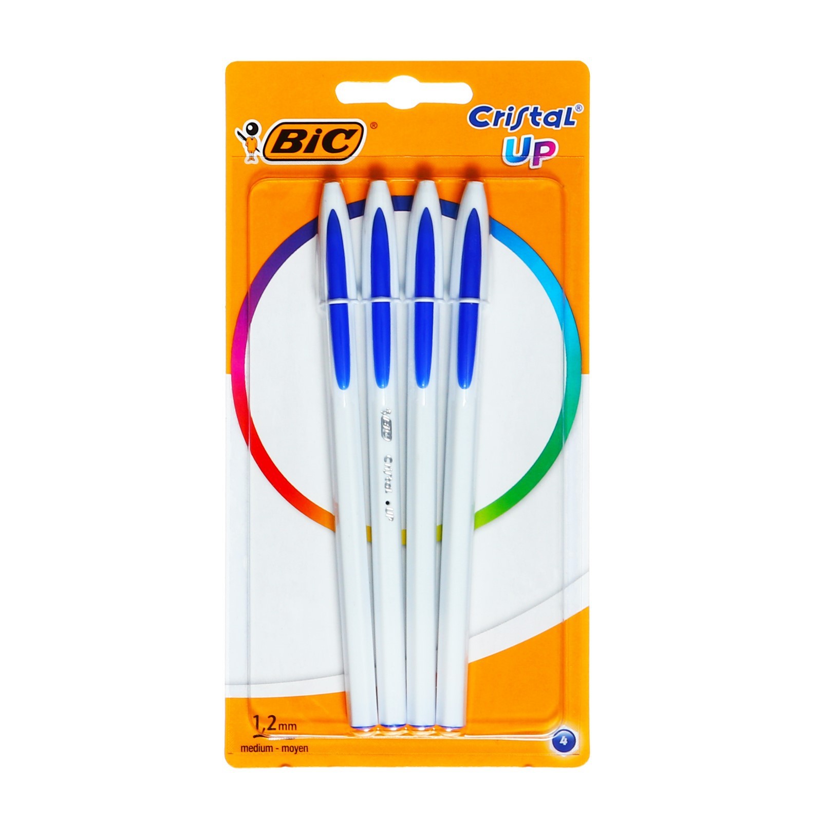 Набор ручек шариковых 4 штуки BIC "Cristal Up", синие, среднее письмо ...