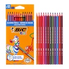 Карандаши цветные 12 цветов , BIC "Kids Evolution Stripes", пластиковые, детские 9942616 - фото 1926389