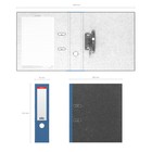 Папка-регистратор А4, 70 мм Original, собранная, мраморная, синяя, металлический кант, картон 2 мм, вместимость 450 листов - Фото 4