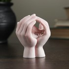 Сувенир "Ангелочек спящий в руках" розовый, 6,5см - Фото 3